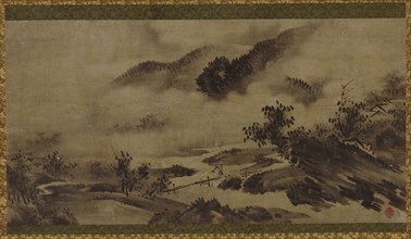 Landscape: mountains, mist and stream, Edo period, (18th century?). Creator: Unknown.