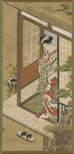A yujo with a pipe, Edo period, 18th century. Creator: Unknown.