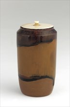 Tea caddy imitating Takatori ware, Edo period, 18th-19th century. Creator: Unknown.