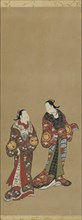 Two tall women in dark robes, Edo period, 1615-1868. Creator: Unknown.