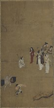A picnic party: musicians and attendants, Edo period, early 17th century. Creator: Unknown.