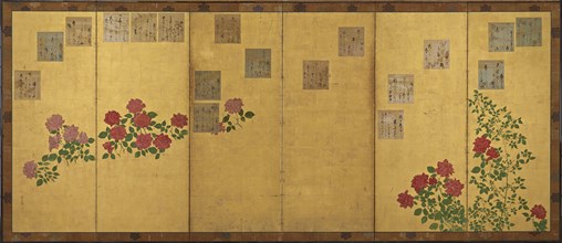 Poem papers and roses, Edo period, 1615-1868. Creator: Unknown.