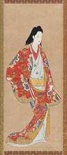 Girl in an orange vermillion dress, Edo period, Kambun era, 1661-1673. Creator: Unknown.