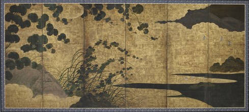 Landscape with flowering vines, Momoyama or Edo period, early 17th century. Creator: Unknown.