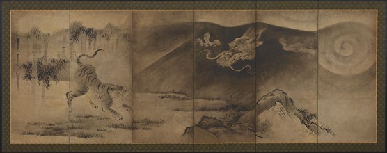 Dragon and tiger, Momoyama or Edo period, 17th century. Creator: Unknown.