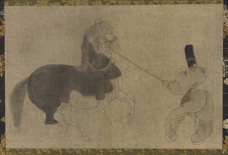 Horse and Attendant, Momoyama period, 1568-1615. Creator: Unknown.
