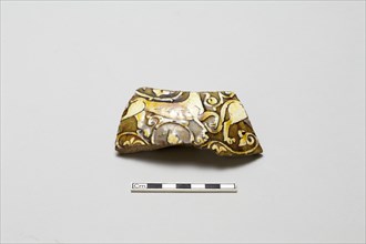 Fragmentary side of a vessel with animal designs, Saljuq period, ca. 1200. Creator: Unknown.