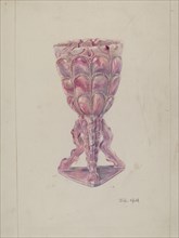 Marbleized Vase, 1935/1942. Creator: John Hall.