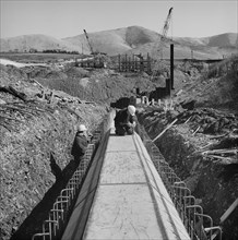 Construction of the M6 motorway, Eden, Cumbria, 28/03/1968. Creator: John Laing plc.