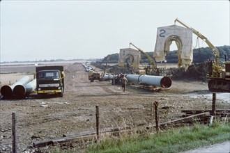 A view of the installation of the Martin pipeline, Hertfordshire, 23/09/1981. Creator: John Laing plc.