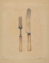 Knife and Fork, c. 1936. Creator: Grace Halpin.