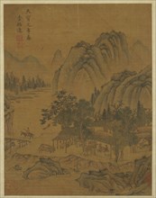 Way-station and travelers, Ming dynasty, 16th century. Creator: Unknown.