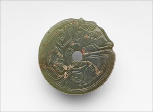 Pendant in the form of a coiled dragon, Late Shang dynasty, ca. 1300-ca. 1050 BCE. Creator: Unknown.