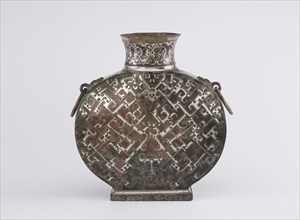 Wine flask (bianhu) with geometric decoration, Late Eastern Zhou dynasty, ca. 3rd century BCE. Creator: Unknown.