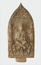Stele with Bodhisattva Maitreya (Mile); reverse with Buddha..., Northern Zhou dynasty, 557-581. Creator: Unknown.