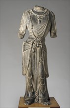 Standing figure (torso) of a bodhisattva (pusa), Tang dynasty, early 8th century. Creator: Unknown.