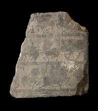 Slab in low relief from mortuary chamber..., Eastern Han dynasty, 25-220. Creator: Unknown.