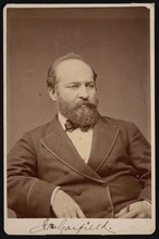 Portrait of James Abram Garfield (1831-1881), Before 1876. Creator: Brady's National Photographic Portrait Galleries.