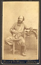 Portrait of Unidentified Man with Balalaika, Between 1886 and 1895. Creator: Merritt & Van Wagner.