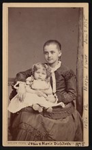 Group Portrait of Herman Henry Diebitsch Children, Marie and Josephine (Josie), June 8, 1875. Creator: Julius Ulke.