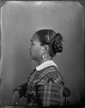 Profile Portrait of Unidentified Woman, 1880s. Creator: United States National Museum Photographic Laboratory.