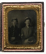 Untitled (Two Soldiers, Seated), c. 1865. Creator: Unknown.