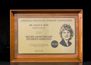 Award, NCAA Silver Anniversary of Student Athlete Sally Ride, 1998. Creator: Unknown.
