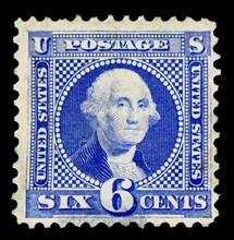 6c Washington re-issue single, 1875. Creator: National Bank Note Company.