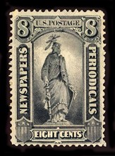 8c Statue of Freedom Newspapers and Periodicals imprint single, 1875. Creator: Unknown.