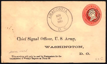3c Washington War Department cover, November 29, 1881. Creator: Unknown.