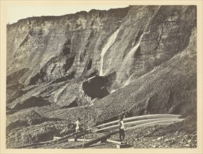 Hydraulic Gold Mining, Near Dutch Flats, California, C. P. R. R., 1868/69. Creator: Andrew Joseph Russell.
