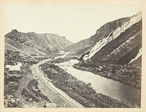 Wilhelmina's Pass, Distant View of Serrated Rocks or Devil's Slide, Weber Canon, Utah, 1868/69. Creator: Andrew Joseph Russell.
