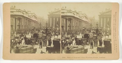 Bank of England, from Mansion House, London, 1891. Creator: BW Kilburn.