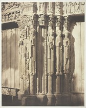 Chartres Cathedral, West Facade; Royal Portal, Central Bay, 1857, printed 1857. Creators: Bisson Frères, Louis-Auguste Bisson, Auguste-Rosalie Bisson.