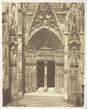 Rouen Cathedral, 1858. Creators: Bisson Frères, Louis-Auguste Bisson, Auguste-Rosalie Bisson.
