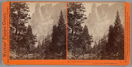 The Sentinel, 3270 feet, Yosemite Valley, Mariposa County, Cal., 1861/76. Creator: Carleton Emmons Watkins.