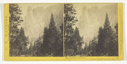 The Sentinel, 3270 feet, Yosemite Valley, Mariposa County, Cal., 1867. Creator: Carleton Emmons Watkins.