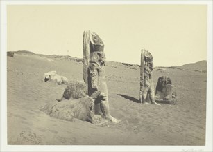 Colossi and Sphynx at Wady Saboua, Nubia, 1857. Creator: Francis Frith.