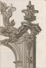 Suggestion for the Decoration of Top Right Side of Portal, Plate 4 from 'Al..., Printed ca. 1750-56. Creator: Jeremias Wachsmuth.