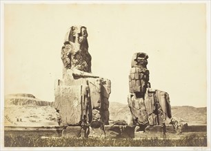 The Statues of Memnon, 1857, printed 1862. Creator: Francis Frith.