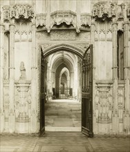 Ely Cathedral: From Br. West's Chapel into South Choir Aisle, c. 1891. Creator: Frederick Henry Evans.