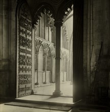 Ely Cathedral: Galilee Porch from Nave, c. 1891. Creator: Frederick Henry Evans.