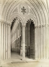 Ely Cathedral: Galilee Porch, Door into Nave, c. 1891. Creator: Frederick Henry Evans.
