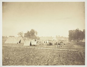 Tents and Military Gear, Camp de Châlons, 1857. Creator: Gustave Le Gray.