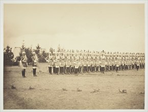Untitled [soldiers on parade], 1857. Creator: Gustave Le Gray.