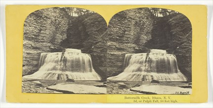 Buttermilk Creek, Ithaca, N.Y. 3d, or Pulpit Fall, 30 feet high, 1860/65. Creator: J. C. Burritt.
