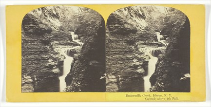 Buttermilk Creek, Ithaca, N.Y. Cascade above 4th Fall, 1860/65. Creator: J. C. Burritt.