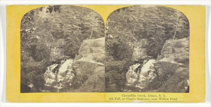 Cascadilla Creek, Ithaca, N.Y. 6th Fall, or Giant's Staircase, near Willow Pond, 1860/65. Creator: J. C. Burritt.
