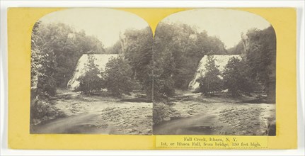 Fall Creek, Ithaca, N.Y. 1st, or Ithaca Fall, from bridge, 150 feet high, 1860/65. Creator: J. C. Burritt.