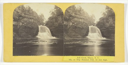 Fall Creek, Ithaca, N.Y. 5th, or Trip Hammer Fall, 65 feet high, 1860/65. Creator: J. C. Burritt.